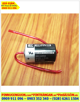 Pin EEMB ER14250 (trục thép hàn); Pin nuôi nguồn EEMB ER14250 lithium 3.6v 1/2AA 1200mAh chính hãng